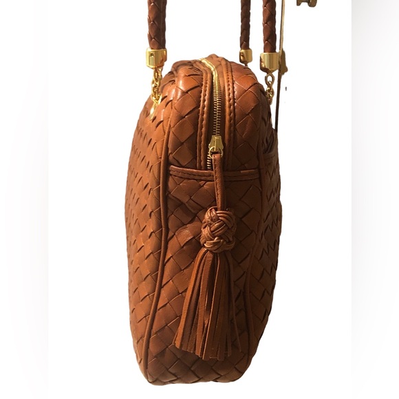 VINTAGE BOTTEGA VENETA Intrecciato Napa Shoulder Bag  Brown Gold HW - Picture 4 of 14